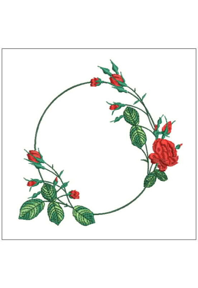 Dec198 - Roses Oval Wreath